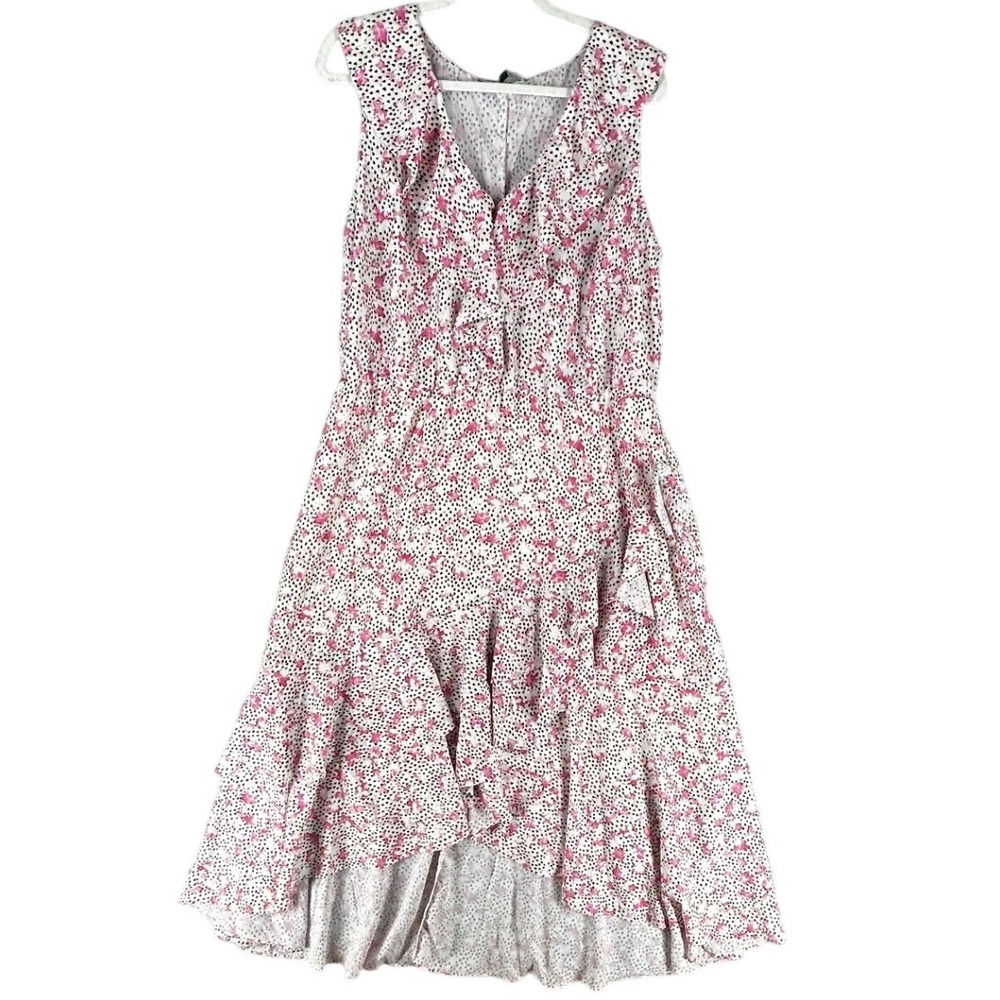 Eloquii Floral Print Sleeveless High Low Dress Elastic Waist Women's Size 18